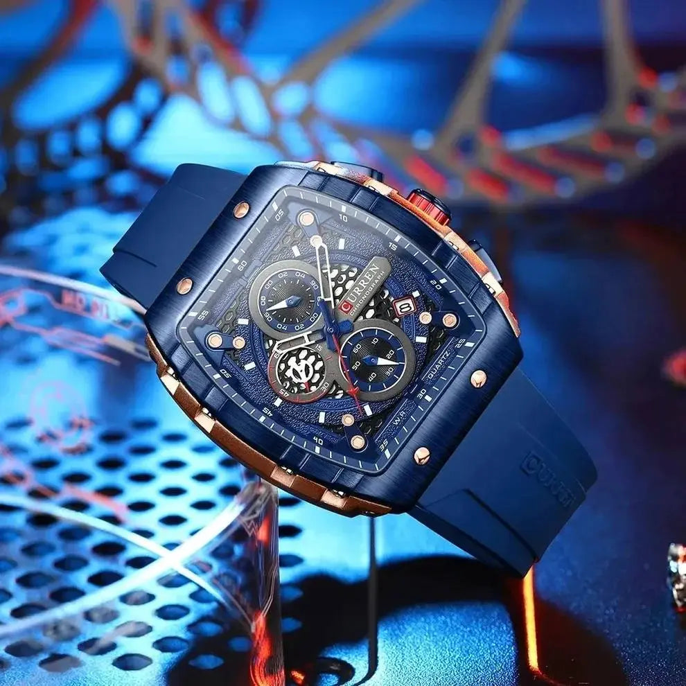 Reloj Curren Azul+ Naviforce Dorado #972 Gregor-accesorios
