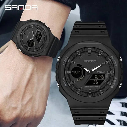 Reloj Sanda Sport Negro + Sanda Cuadrado Sport #965 Gregor-accesorios